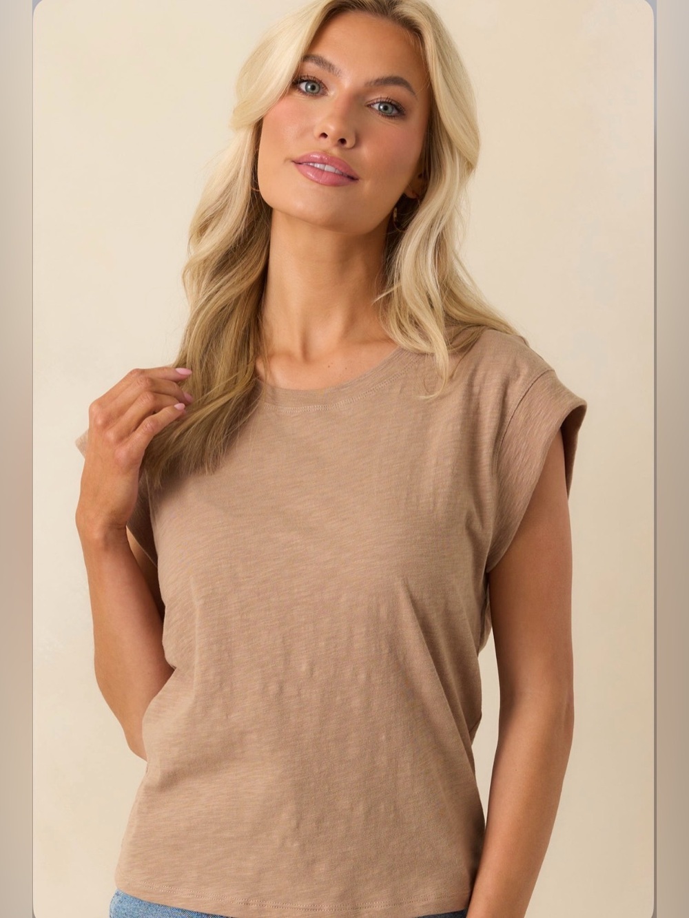 NEW Z SUPPLY 100% Cotton Camino Slub Top in Iced Coffee Size Small